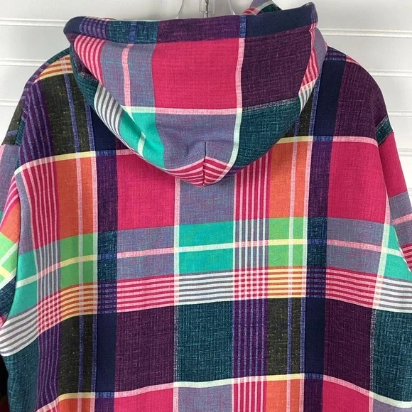 Polo Ralph Lauren Polo Sport Logo Plaid Men Hoodie Size Large Multicolored - Picture 7 of 13